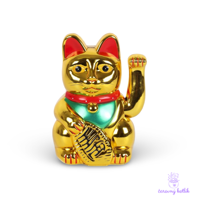 Maneki neko - Mačka šťastia - zlatá
