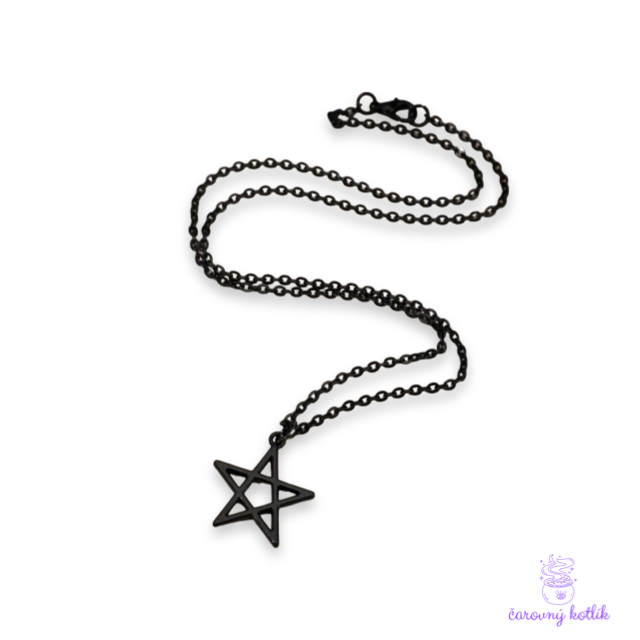 Náhrdelník Pentagram čierny